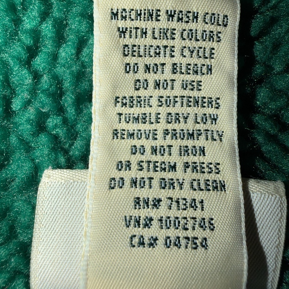 L.L. Bean Teal Green Sherpa Fleece Jacket - Picture 8 of 10